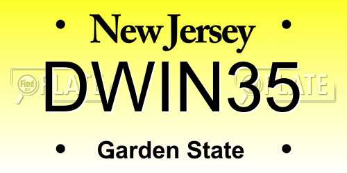 DWIN35 New Jersey License Plate