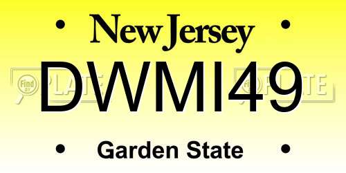 DWMI49 New Jersey License Plate