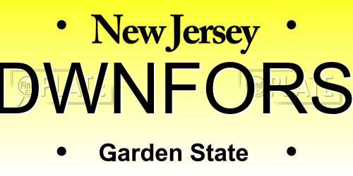 DWNFORS New Jersey License Plate