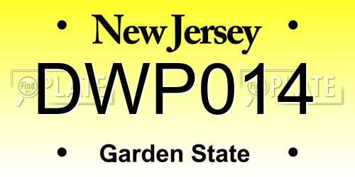 DWP014 New Jersey License Plate