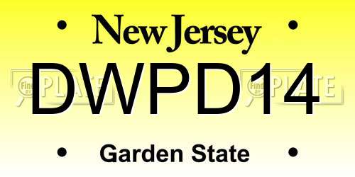 DWPD14 New Jersey License Plate