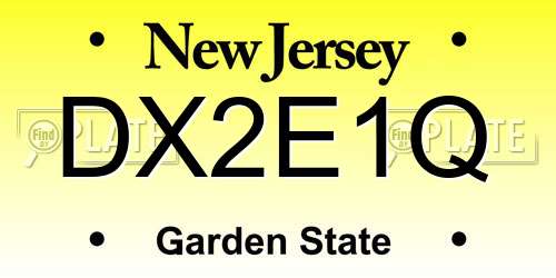 DX2E1Q New Jersey License Plate