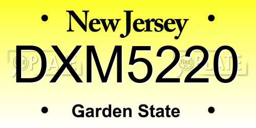 DXM5220 New Jersey License Plate