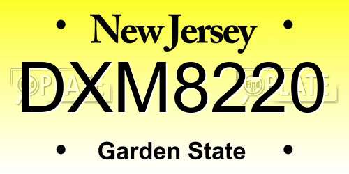 DXM8220 New Jersey License Plate