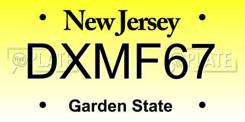 DXMF67 New Jersey License Plate