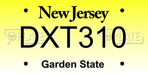 DXT310 New Jersey License Plate
