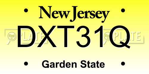 DXT31Q New Jersey License Plate