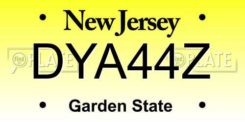 DYA44Z New Jersey License Plate