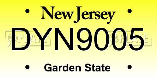 DYN9005 New Jersey License Plate
