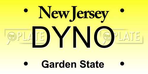 DYNO New Jersey License Plate