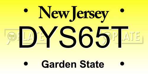 DYS65T New Jersey License Plate