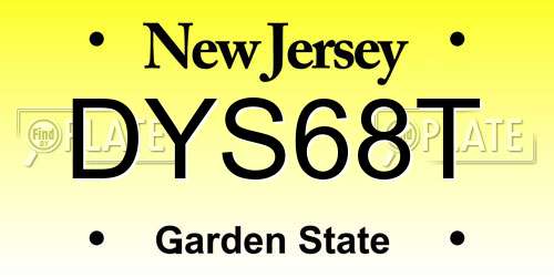 DYS68T New Jersey License Plate