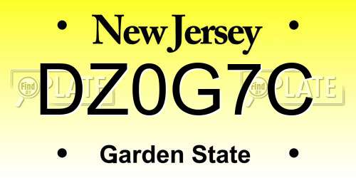 DZ0G7C New Jersey License Plate