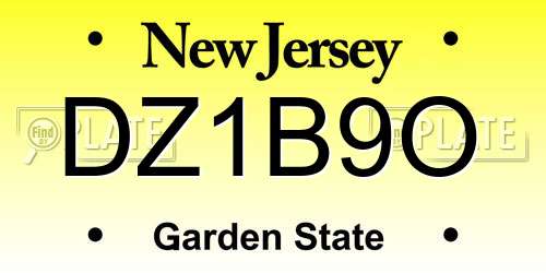DZ1B9O New Jersey License Plate