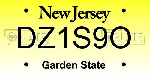 DZ1S9O New Jersey License Plate