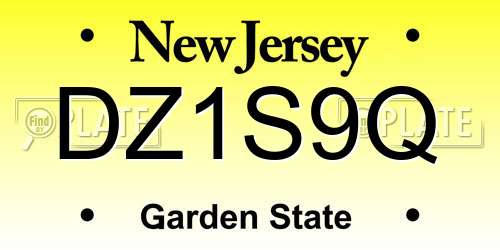 DZ1S9Q New Jersey License Plate