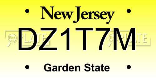 DZ1T7M New Jersey License Plate