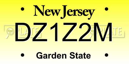DZ1Z2M New Jersey License Plate
