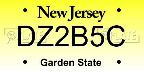 DZ2B5C New Jersey License Plate
