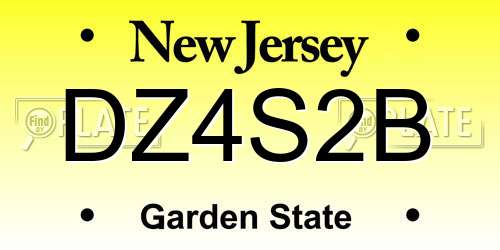 DZ4S2B New Jersey License Plate
