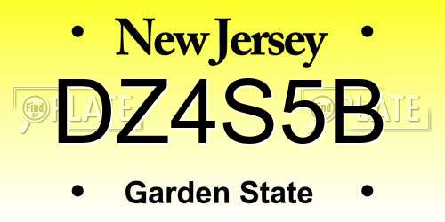 DZ4S5B New Jersey License Plate