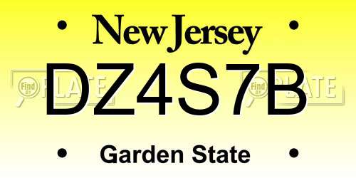 DZ4S7B New Jersey License Plate