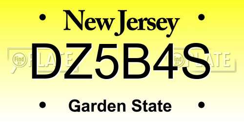 DZ5B4S New Jersey License Plate