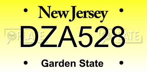 DZA528 New Jersey License Plate