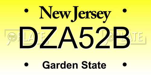 DZA52B New Jersey License Plate