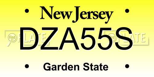 DZA55S New Jersey License Plate
