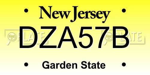 DZA57B New Jersey License Plate