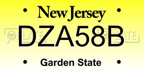 DZA58B New Jersey License Plate