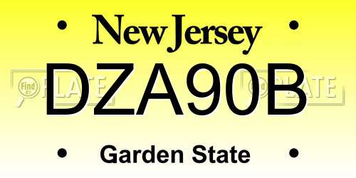 DZA90B New Jersey License Plate