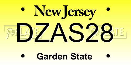 DZAS28 New Jersey License Plate