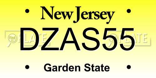 DZAS55 New Jersey License Plate