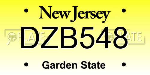 DZB548 New Jersey License Plate