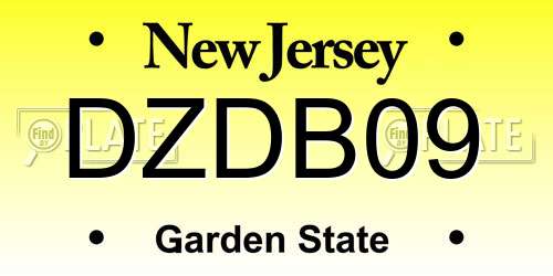 DZDB09 New Jersey License Plate
