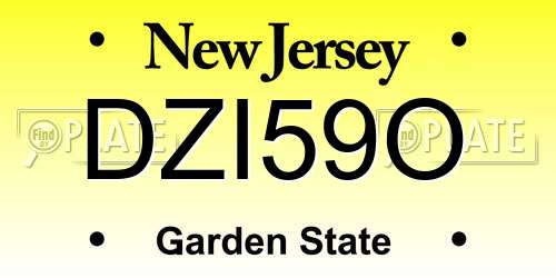DZI59O New Jersey License Plate
