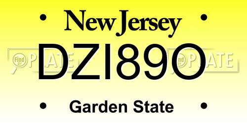 DZI89O New Jersey License Plate