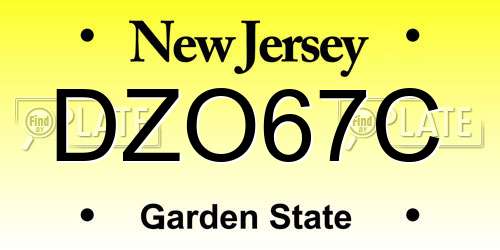 DZO67C New Jersey License Plate