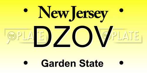 DZOV New Jersey License Plate