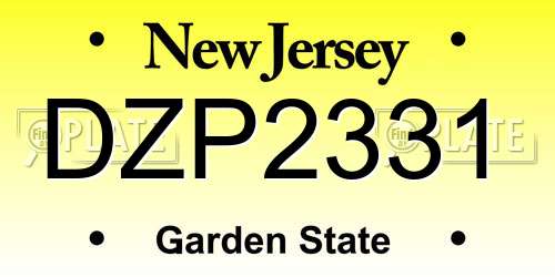 DZP2331 New Jersey License Plate