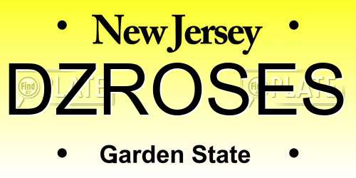 DZROSES New Jersey License Plate
