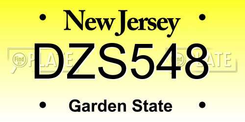 DZS548 New Jersey License Plate
