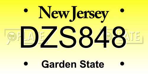 DZS848 New Jersey License Plate