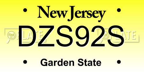DZS92S New Jersey License Plate