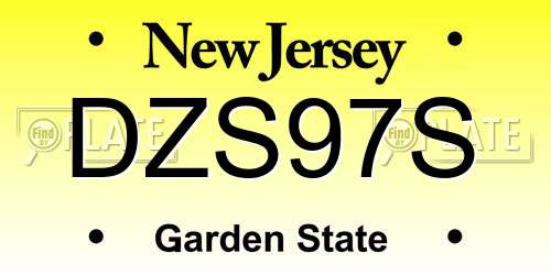 DZS97S New Jersey License Plate