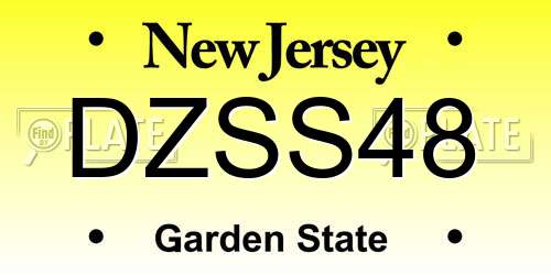 DZSS48 New Jersey License Plate