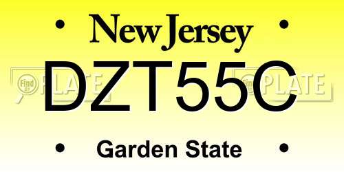 DZT55C New Jersey License Plate
