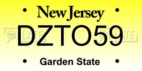 DZTO59 New Jersey License Plate